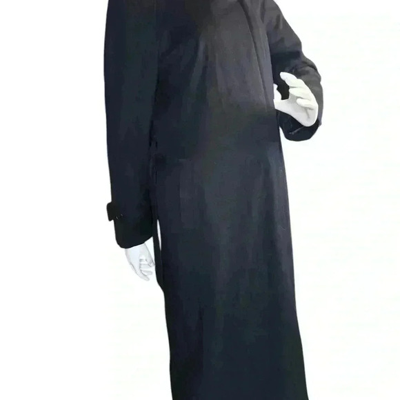 Vintage Armani Collezioni Black Poly Techno Lightweight Belted Trench Coat. - Picture 3 of 15